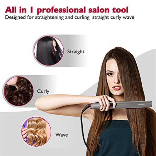 Rizador Pelo y Planchas Pelo 2 en 1, Curling Iron Rizador Pelo Ceramico Planchas Viaje Pelo Turmalina Plancha Viaje Pelo de Ondas Hair Styler Instant con ajustable de temperatura Regalos de Navidad