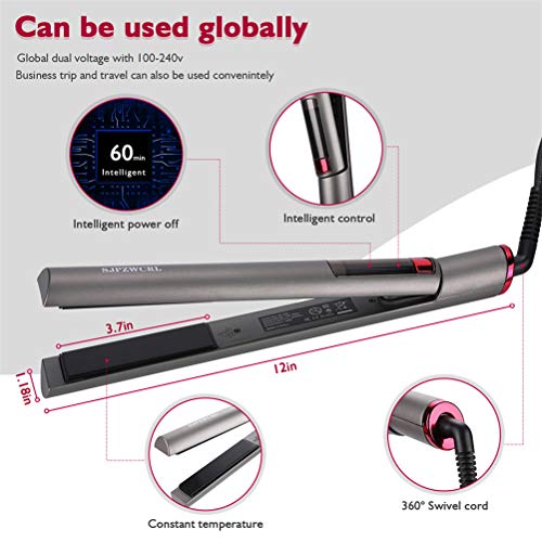 Rizador Pelo y Planchas Pelo 2 en 1, Curling Iron Rizador Pelo Ceramico Planchas Viaje Pelo Turmalina Plancha Viaje Pelo de Ondas Hair Styler Instant con ajustable de temperatura Regalos de Navidad