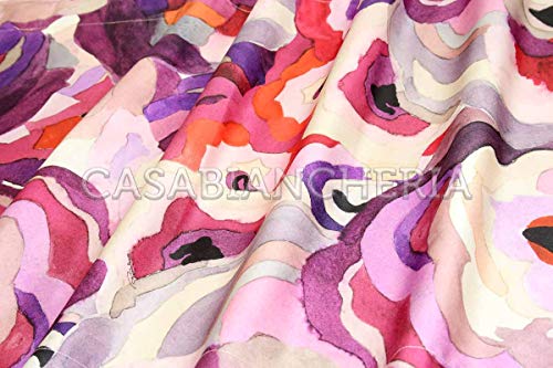 Roberto Cavalli Caleidoflora - Juego de Funda nórdica para Cama de Matrimonio, 250 x 200 cm, satén de algodón, Rosa