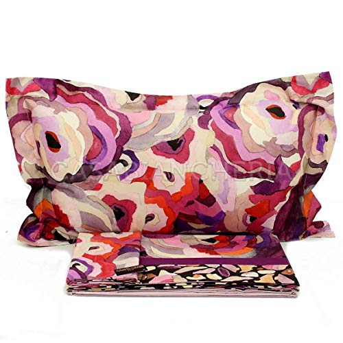 Roberto Cavalli Caleidoflora - Juego de Funda nórdica para Cama de Matrimonio, 250 x 200 cm, satén de algodón, Rosa