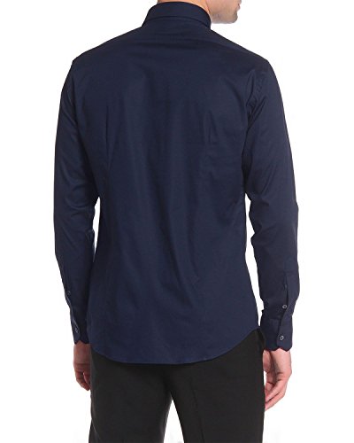 Roberto Cavalli - Camisa Slim Fit para Hombre FSR705 - Azul (Marino), 40