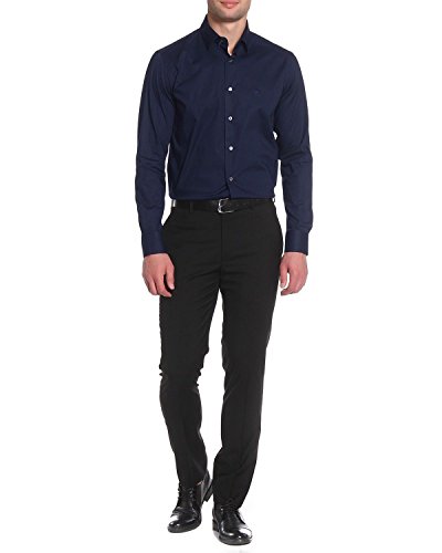 Roberto Cavalli - Camisa Slim Fit para Hombre FSR705 - Azul (Marino), 40