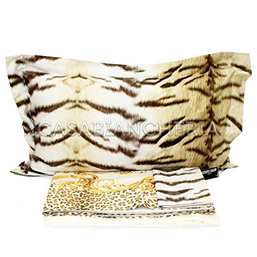 Roberto Cavalli - Juego de sábanas para cama de matrimonio Tiger Frame