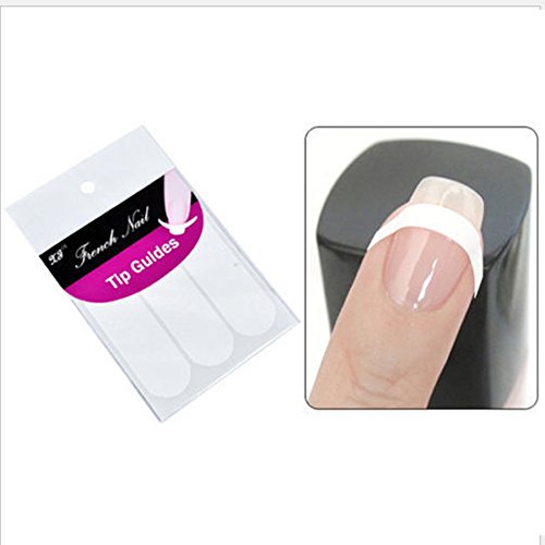 Rocita Kit de Pegatinas de uñas,Manicura Francesa Guías de Clavar Nail Art Stickers para la manicura francesa estilos(3 Piezas)