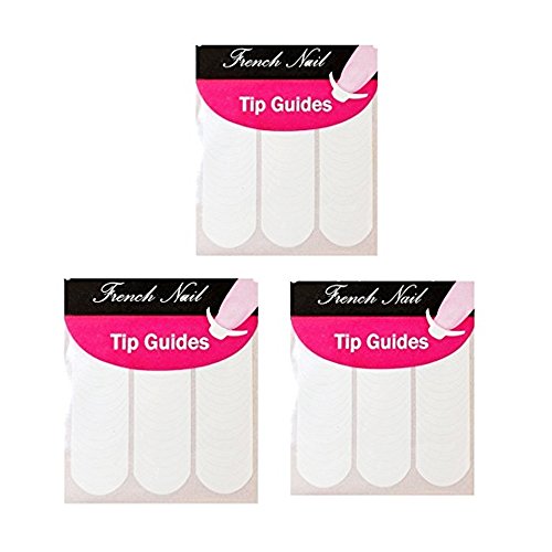 Rocita Kit de Pegatinas de uñas,Manicura Francesa Guías de Clavar Nail Art Stickers para la manicura francesa estilos(3 Piezas)