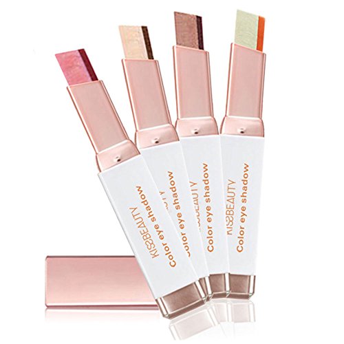 Rocita Sombra de Ojos de Lápiz,Delineador de Ojos Principiante Bicolor Gradiente de Color Doble Resistente al Agua Maquillaje delineador de Ojos 3