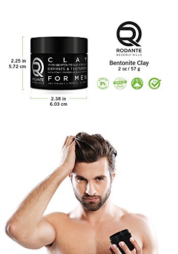 Rodante Beverly Hills Cabello Mate arcilla, cera, Pomada para los hombres, textura y acabado mate Pega 2 oz