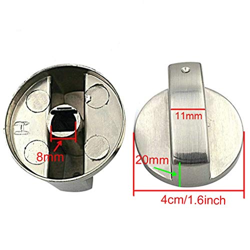 Rolin Roly Metal Cepillado Perilla de Gas Interruptor de Cocina de Gas Cooker Control Switch Perillas de Horno de Rango (Núcleo del eje de 4pcs 8mm)
