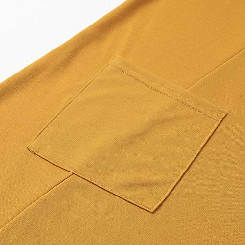 Romacci Otoño Vestido de Las Mujeres del tamaño Extra Grande de Manga Larga Bolsillos Solid Cuello en V Vestido Suelto S-5XL