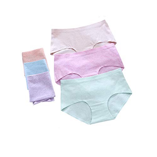 Ropa Interior de Mujer Bragas de Mujer Cintura Media Hipster Algodón Suave Sin Costura Calzoncillos completos Color sólido Estilo básico Calzoncillos Transpirables Ropa Interior