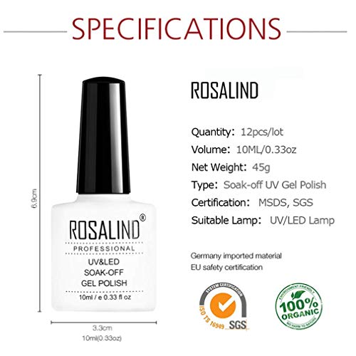 ROSALIND - Esmalte de uñas de gel que cambia la temperatura, 6 unidades, 7 ml