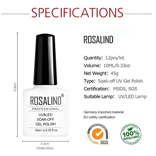 ROSALIND - Esmalte de uñas de gel que cambia la temperatura, 6 unidades, 7 ml