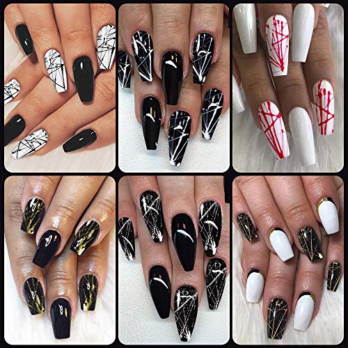 ROSALIND Regala un pincel profesional,Nail Art Spider Gel DIY Design Point To Line Drawing And Painting Decoration Draw Silk Varnish 6 botellas 5ml ……