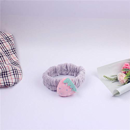 Roshow Lavado de Cara Diadema Lindo Simple Rojo Neto Maquillaje máscara Diadema Diadema Diadema Femenina de Dibujos Animados en Tres Dimensiones Sombreros-Gris