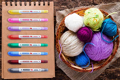 Rotuladores para Pizarra Blanca de SmartPanda – Punta Doble, Mediana y Fina – Borrado Seco, Ideal para el Hogar, Escuela u Oficina – Juego de 8 Colores Variados (8)