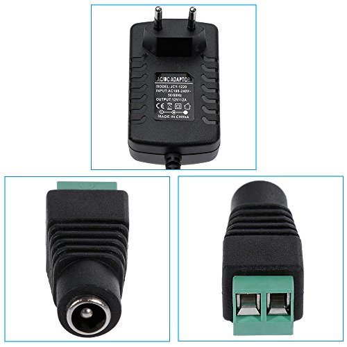 Rovtop Fuente de Alimentación - Adaptador Corriente Tira del LED 12V 2A 24W Máximo Transformadores de Electricidad