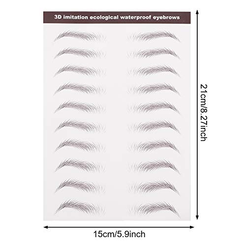 Rubywoo&chili 60 Pairs Cejas Falsas Etiqueta Engomada, 4D Pegatinas de Cejas Impermeable para Mujer y Hombre Herramienta de Maquillaje