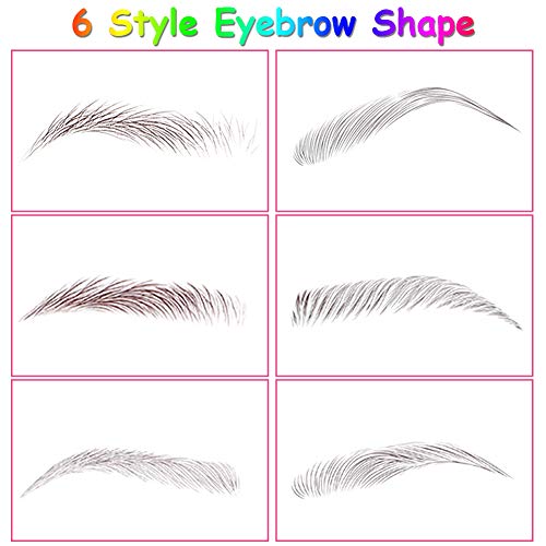 Rubywoo&chili 60 Pairs Cejas Falsas Etiqueta Engomada, 4D Pegatinas de Cejas Impermeable para Mujer y Hombre Herramienta de Maquillaje