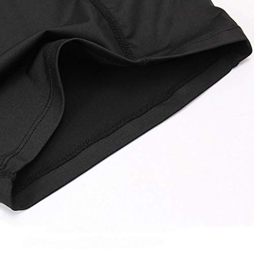 ruiruiNIE Pantalones Cortos de compresión de Talla Grande para Hombre de Laterales Leggings Deportivos de Secado rápido Lentes Ultra Anchas Cintura Capa Base Mallas para Correr - Negro-M