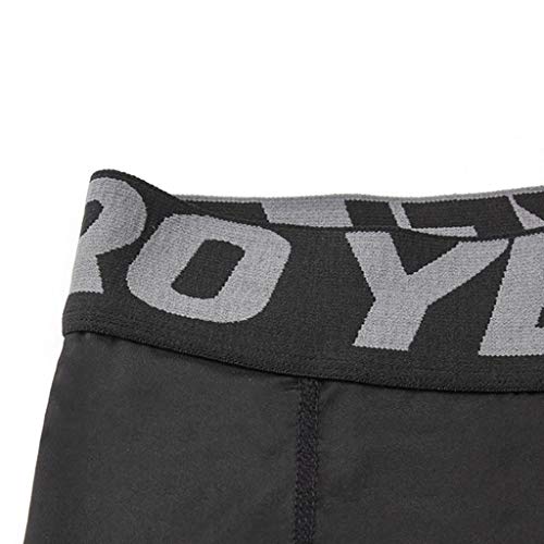 ruiruiNIE Pantalones Cortos de compresión de Talla Grande para Hombre de Laterales Leggings Deportivos de Secado rápido Lentes Ultra Anchas Cintura Capa Base Mallas para Correr - Negro-M