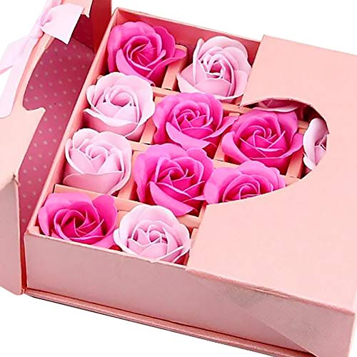 Ruiting Ramo de Flores de jabón con la Caja de Embalaje Color de Rosa perfumada Rosa para el Día de San Valentín Rose jabón en Caja de Regalo