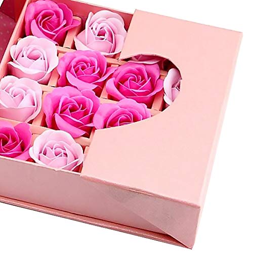 Ruiting Ramo de Flores de jabón con la Caja de Embalaje Color de Rosa perfumada Rosa para el Día de San Valentín Rose jabón en Caja de Regalo