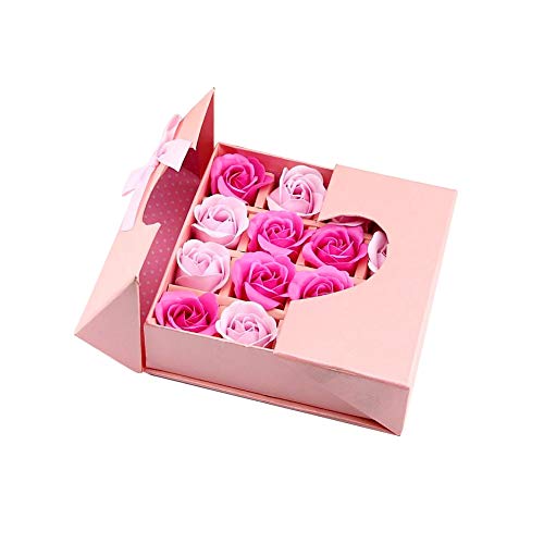 Ruiting Ramo de Flores de jabón con la Caja de Embalaje Color de Rosa perfumada Rosa para el Día de San Valentín Rose jabón en Caja de Regalo