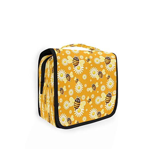 RXYY - Bolsa de aseo plegable para baño, diseño de abejas, diseño de camomilía, bolsa de lavado portátil para mujeres y niñas