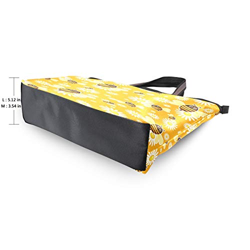 RXYY - Bolso de mano para mujer, diseño de abejas, diseño de camomilía, gran capacidad, asa superior, color Multicolor, talla Medium
