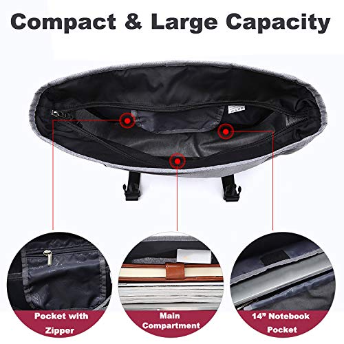 sacport @ Delegate Bolso Bandolera Lona Bolsa Mensajero 14" Maletin Portatil Ordenador para Hombre Deportes Trabajo Casual Viajes - Gris