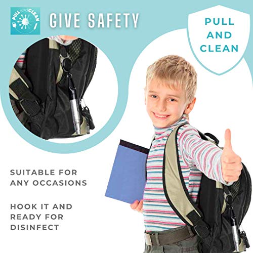 Safer I 2 Porta Gel Desinfectante de Manos Viaje Extensible I Pulverizador de Líquido Hidroalcohólico para Colgar I Llavero Dispensador I Spray Hidroalcohólico I Bote Gel Recargable