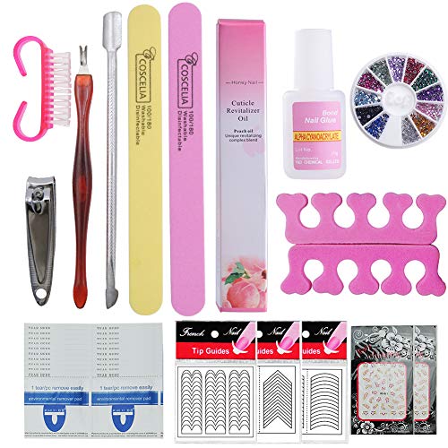 Saint-Acior 36W UV/LED Lámpara Secador de Uñas LED/UV con 3 Temporizadores 8pcs Esmalte Semipermanente 8ml Top Coat Base Coat Kit Manicura Kit