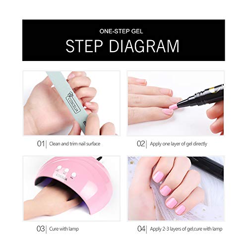 Saint-Acior Usted Elegir 5pcs Esmalte Semipermanente en Un Paso No Hace Falta Topcoat Base Coat Manicura Kit