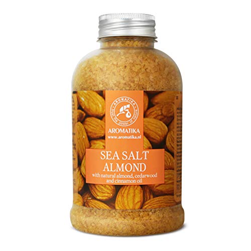 Sal de Baño 600g - Sal Marina con Aceites de Almendras para Dormir - Reducción de Estrés - Belleza - Baños - Cuidado Corporal
