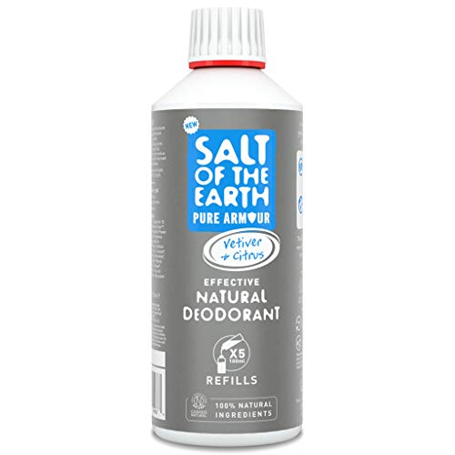 Salt of the Earth, Pure Armour - Recambio de desodorante natural para hombre (500 ml)