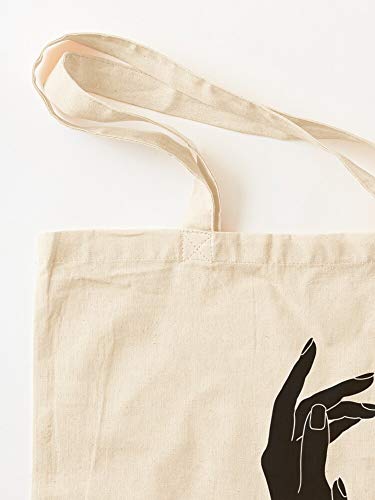 Saltandlaceintimates Hip Cute Lineart Tumblr Grey Black Cyber Hands Tote Cotton Very Bag | Bolsas de supermercado de lona Bolsas de mano con asas Bolsas de algodón duraderas