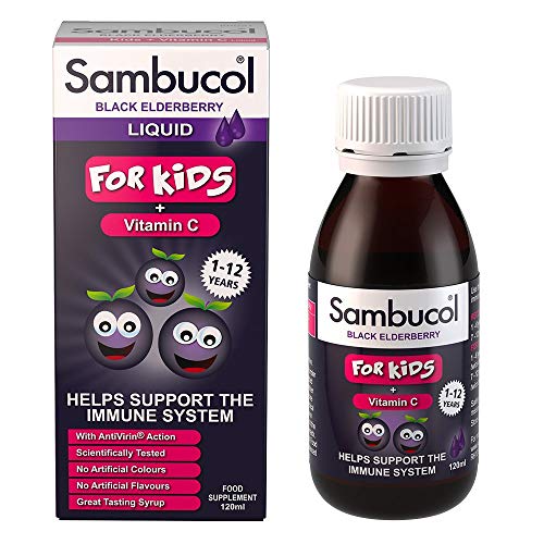 Sambucol Black Elderberry para Niños | Vitamina C | Complemento alimentario de apoyo inmunitario | 120ml
