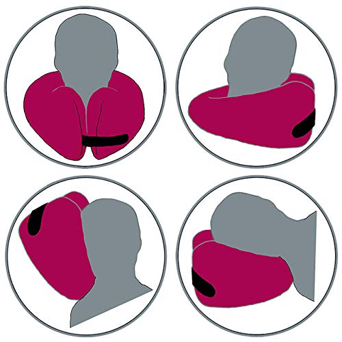 SANDINI TravelFix Hoodie Regular Size – Almohada de Viaje Premium con Cierre/Almohada Cervical con función de Soporte ergonómico – Bolsa de Transporte con Clip de fijación Gratuita