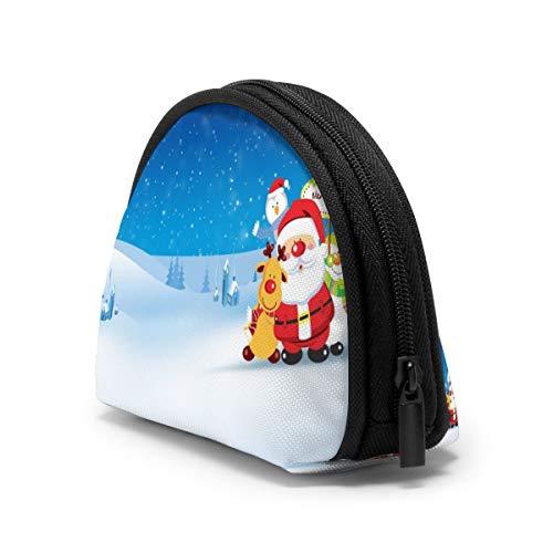 Santa Claus Navidad Mujeres Niñas Concha Cosmética Maquillaje Bolsa de Almacenamiento Monedas de Compras al Aire Libre Monedero Organizador