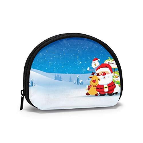 Santa Claus Navidad Mujeres Niñas Concha Cosmética Maquillaje Bolsa de Almacenamiento Monedas de Compras al Aire Libre Monedero Organizador