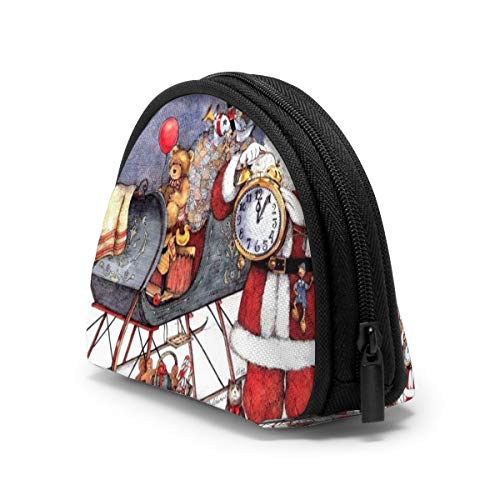 Santa Claus Navidad Mujeres Niñas Concha Cosmética Maquillaje Bolsa de Almacenamiento Monedas de Compras al Aire Libre Monedero Organizador