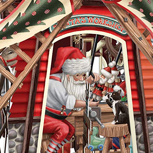 Santa 's Windmill - Tarjeta de felicitación navideña 3D