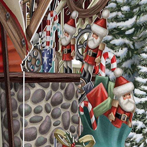 Santa 's Windmill - Tarjeta de felicitación navideña 3D