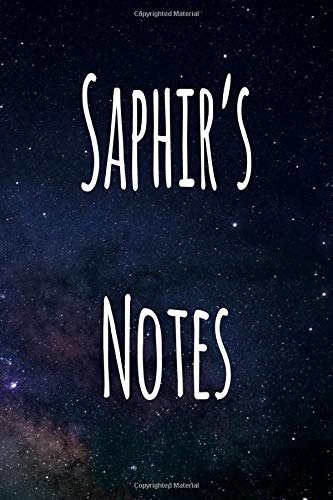 Saphir's Notes: Personalised Name Notebook - 6x9 119 page custom notebook- unique specialist personalised gift!