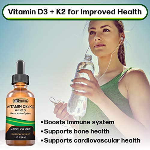 SBR Nutrition ABSORCIÓN MÁXIMA, gotas sublinguales con aceite MCT Y vitamina D3 + K2 (MK7)