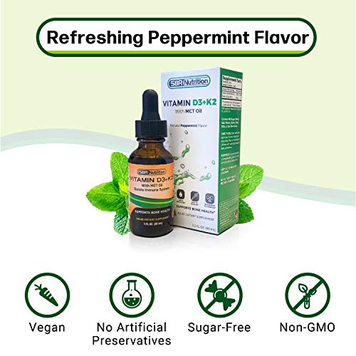 SBR Nutrition ABSORCIÓN MÁXIMA, gotas sublinguales con aceite MCT Y vitamina D3 + K2 (MK7)