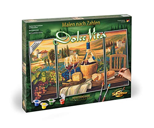 Schipper 609260537 - Juego para pintar por números, diseño de tríptico "Dolce Vita" (41 x 51 cm) [importado de Alemania]