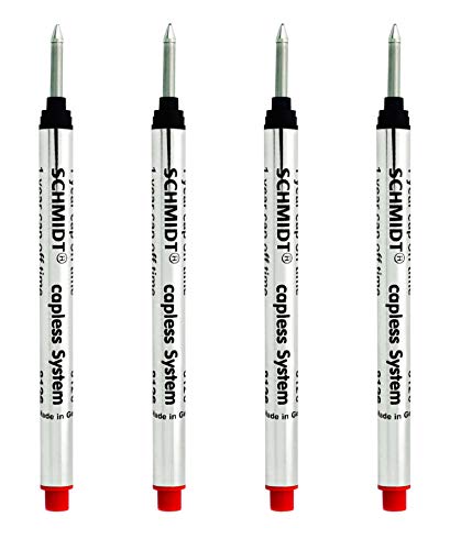 Schmidt - Recambio de rollerball Longue Capless S8126F (0,6 mm), color rojo