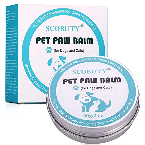 SCOBUTY Bálsamo Mascotas, Bálsamo Perros, Dog Paw Nose Balm, Bálsamo para la Nariz y para Las Patas agrietadas y Que pican de Perros, Protege y Repara Piel Seca y Agrietada, 60g