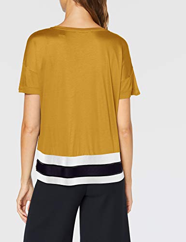 Scotch & Soda Maison Cropped Short Sleeve tee with Rib Bottom Hem Camiseta, (Wild Honey 1230), Medium para Mujer
